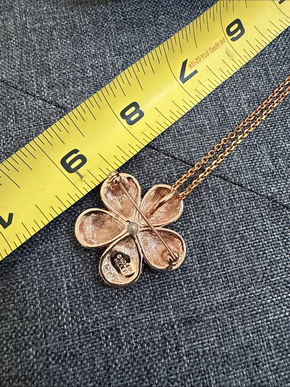 Nolan Miller Rose-Gold Chain with Pink Crystal Flower Pendant